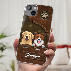 Un chien remue la queue avec son cœur - Coque de téléphone transparente personnalisée pour chien - Cadeau pour les propriétaires d'animaux et les amoureux des animaux