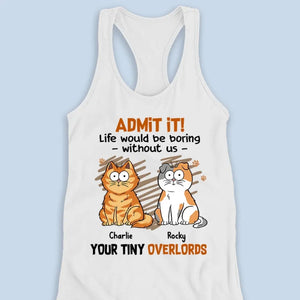 Bonjour, serviteur humain ! Débardeur et t-shirt à dos nageur personnalisé pour chat ! Cadeau de vacances d'été pour les propriétaires et les amoureux des animaux.