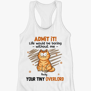 Bonjour, serviteur humain ! Débardeur et t-shirt à dos nageur personnalisé pour chat ! Cadeau de vacances d'été pour les propriétaires et les amoureux des animaux.