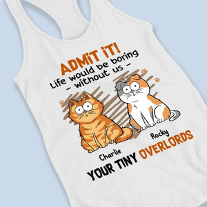 Bonjour, serviteur humain ! Débardeur et t-shirt à dos nageur personnalisé pour chat ! Cadeau de vacances d'été pour les propriétaires et les amoureux des animaux.