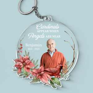 Porte-clés personnalisé en acrylique avec photo « Nous nous séparons seulement pour nous revoir » - Cadeau de condoléances pour les membres de la famille