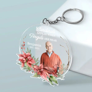 Porte-clés personnalisé en acrylique avec photo « Nous nous séparons seulement pour nous revoir » - Cadeau de condoléances pour les membres de la famille