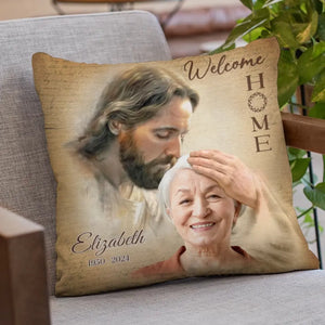 Coussin photo personnalisé « Bienvenue à la maison » - Cadeau de condoléances pour les membres de la famille, les propriétaires d'animaux et les amoureux des animaux