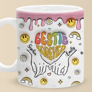 Une âme, deux corps - Mug personnalisé avec effet gonflable 3D - Cadeau pour meilleures amies, meilleures amies, sœurs