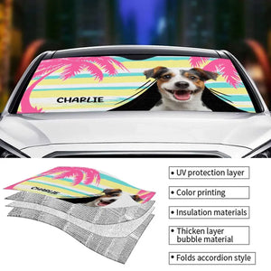 Les animaux de compagnie comprennent le langage de l'amour - Pare-soleil personnalisé pour pare-brise de voiture, protection de vitre de voiture - Cadeau de vacances d'été pour propriétaires et amoureux des animaux