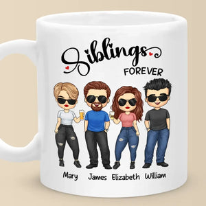 Tasse personnalisée « Frères et sœurs pour toujours » – Cadeau pour les membres de la famille, les frères et sœurs
