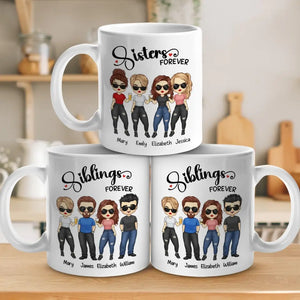 Tasse personnalisée « Frères et sœurs pour toujours » – Cadeau pour les membres de la famille, les frères et sœurs