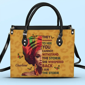 Je suis la tempête - Sac à main en cuir personnalisé pour meilleure amie - Cadeau pour meilleures amies, meilleures amies, sœurs