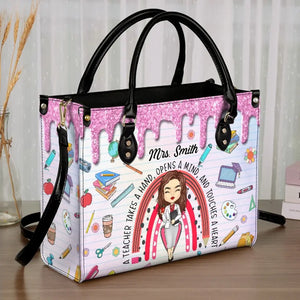 Ne laissez pas vos rêves devenir réalité - Sac à main en cuir personnalisé pour enseignant - Cadeau pour enseignant