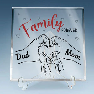 Nous sommes liés à jamais - Plaque acrylique carrée personnalisée pour la famille - Cadeau pour les membres de la famille