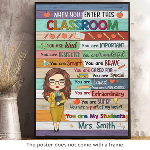 Vous êtes mes élèves - Affiche verticale personnalisée pour enseignant - Cadeau pour enseignant