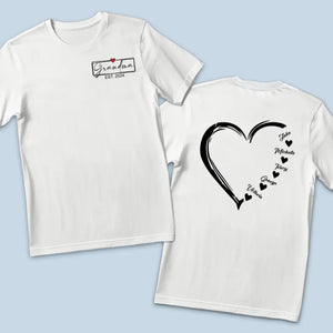 Ce qui se passe chez grand-mère reste chez grand-mère - T-shirt unisexe personnalisé imprimé recto verso - Cadeau pour maman et grand-mère