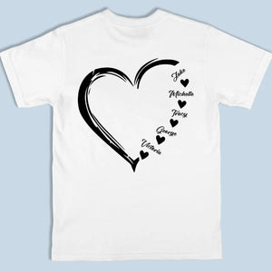 Ce qui se passe chez grand-mère reste chez grand-mère - T-shirt unisexe personnalisé imprimé recto verso - Cadeau pour maman et grand-mère
