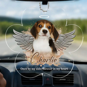 Photo personnalisée : votre souvenir illuminera à jamais nos journées - Ornement de voiture personnalisé commémoratif - Forme personnalisée en acrylique - Nouveauté, cadeau de condoléances pour les propriétaires d'animaux, les amoureux des animaux AMZ
