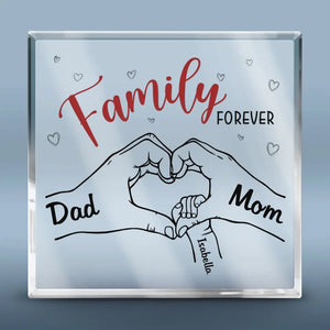 Nous sommes liés à jamais - Plaque acrylique carrée personnalisée pour la famille - Cadeau pour les membres de la famille
