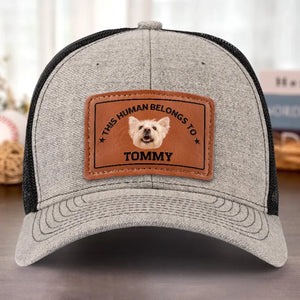 Photo personnalisée : La vie est dure, mais vous la rendez meilleure ! Chapeau en cuir personnalisé pour chien et chat ! Cadeau pour les propriétaires et les amoureux des animaux.