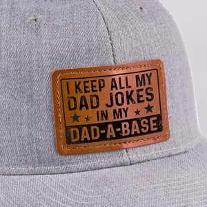 Je garde toutes mes blagues de papa dans une base de papa - Chapeau familial en cuir - Cadeau pour papa, grand-père
