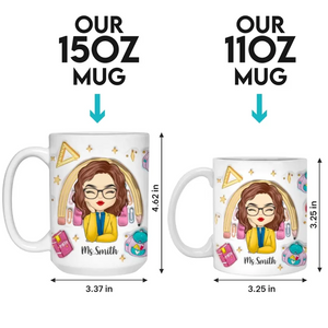 Il faut un grand cœur pour enseigner aux petits esprits - Mug personnalisé avec effet gonflé 3D - Cadeau pour enseignant