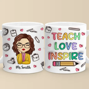 Façonner les esprits, inspirer l'avenir - Mug personnalisé 3D à effet gonflé pour enseignant - Cadeau pour enseignant