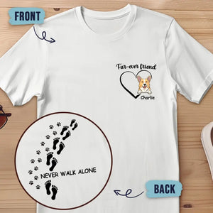T-shirt unisexe personnalisé « Ami à fourrure » pour chien et chat, imprimé recto verso et recto verso - Cadeau pour propriétaires et amoureux des animaux