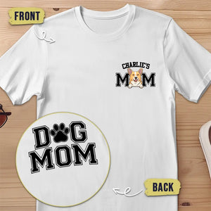 T-shirt unisexe personnalisé « Chien maman » imprimé recto verso – Cadeau pour propriétaires et amoureux des animaux