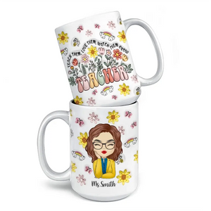 Il faut un grand cœur pour façonner les petits esprits - Mug personnalisé 3D à effet gonflé pour enseignant - Cadeau pour enseignant