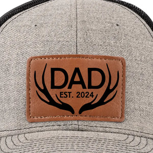 L'amour commence et finit avec un papa - Chapeau familial en cuir - Cadeau pour papa