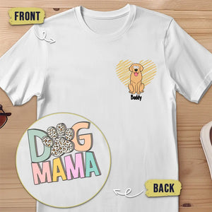 Meilleure maman de chien au monde - T-shirt unisexe personnalisé avec imprimé recto verso et recto verso - Cadeau pour propriétaires et amoureux des animaux