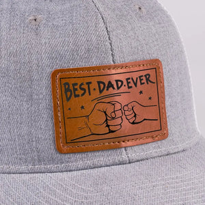 Toujours le meilleur dans mon cœur - Chapeau familial en cuir avec patch - Cadeau pour papa