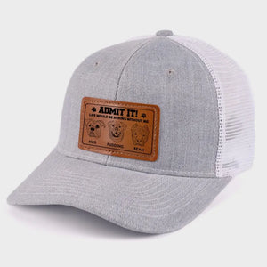 Où que j'aille, la joie me suit ! - Chapeau en cuir personnalisé pour chien - Cadeau pour les propriétaires et les amoureux des animaux