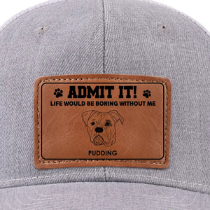Où que j'aille, la joie me suit ! - Chapeau en cuir personnalisé pour chien - Cadeau pour les propriétaires et les amoureux des animaux