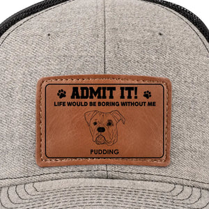 Où que j'aille, la joie me suit ! - Chapeau en cuir personnalisé pour chien - Cadeau pour les propriétaires et les amoureux des animaux