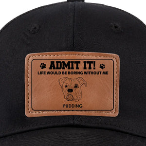 Où que j'aille, la joie me suit ! - Chapeau en cuir personnalisé pour chien - Cadeau pour les propriétaires et les amoureux des animaux