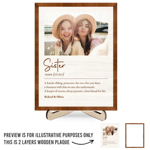 Photo personnalisée « Gardien de secrets » - Plaque en bois personnalisée à 2 couches avec support - Cadeau pour meilleures amies, meilleures amies, sœurs