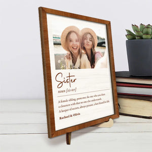 Photo personnalisée « Gardien de secrets » - Plaque en bois personnalisée à 2 couches avec support - Cadeau pour meilleures amies, meilleures amies, sœurs