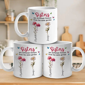 Différentes fleurs du même jardin - Mug personnalisé pour la famille - Cadeau pour les membres de la famille, les frères et sœurs