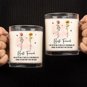 Nous vous promettons que vous n'aurez pas à les affronter seul - Tasse en verre personnalisée Bestie - Cadeau pour les meilleurs amis, BFF, sœurs