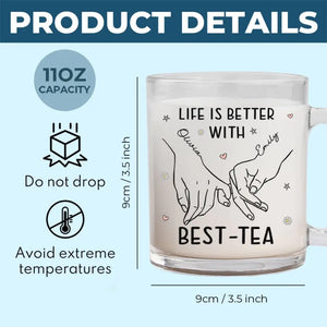 Tu seras toujours mon meilleur ami - Mug en verre personnalisé Bestie - Cadeau pour les meilleures amies, les meilleures amies et les sœurs