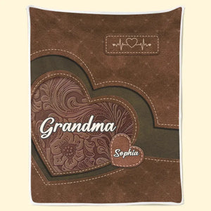 Un jardin d'amour pousse dans le cœur d'une grand-mère - Couverture familiale personnalisée - Cadeau pour maman, grand-mère