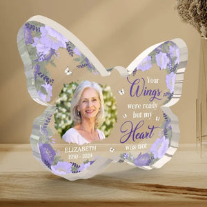 Photo personnalisée « Une fois à nos côtés, pour toujours dans nos cœurs » – Plaque commémorative personnalisée en acrylique de forme personnalisée – Cadeau de condoléances pour les membres de la famille