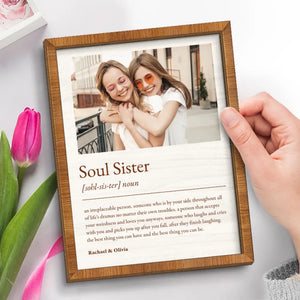 Plaque en bois personnalisée à 2 couches avec support pour meilleure amie, meilleure amie, sœur, photo personnalisée