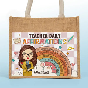 Alimenter le moteur du futur - Sacs fourre-tout personnalisés pour enseignants, sacs fourre-tout en jute, sacs de plage - Cadeau pour enseignants