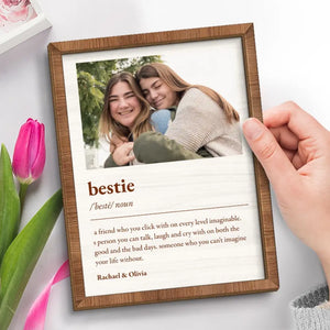 Photo personnalisée « Nous traversons des hauts et des bas ensemble » - Plaque en bois personnalisée à 2 couches avec support pour meilleure amie - Cadeau pour meilleures amies, meilleures amies, sœurs