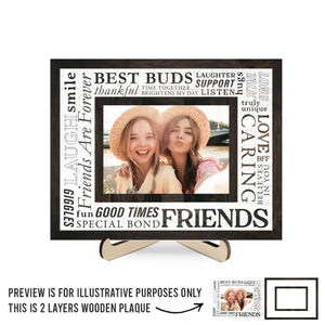 Photo personnalisée « Tu es vraiment unique pour moi » - Plaque en bois personnalisée à 2 couches avec support - Cadeau pour meilleures amies, meilleures amies, sœurs