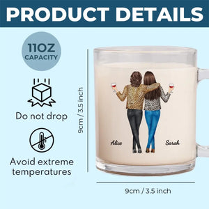 La vie est meilleure avec Best-Tea - Mug en verre personnalisé Bestie - Cadeau pour meilleures amies, meilleures amies, sœurs
