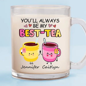 J'aime mes meilleurs amis fous - Tasse en verre personnalisée Bestie - Cadeau pour meilleures amies, BFF, sœurs