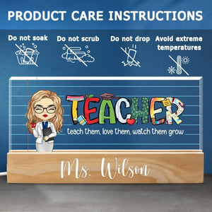 Le rôle d'un enseignant est d'éveiller les possibilités des autres - Veilleuse LED 3D en acrylique personnalisée pour enseignant - Cadeau pour enseignant