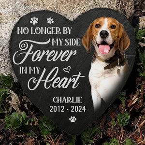 Photo personnalisée « Toujours dans mes pensées » - Pierre commémorative personnalisée en forme de cœur - Cadeau de condoléances pour les propriétaires et les amoureux des animaux