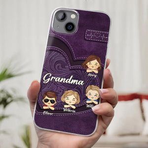 Votre amour inconditionnel nous enveloppe - Coque de téléphone transparente personnalisée pour famille - Cadeau pour maman, grand-mère