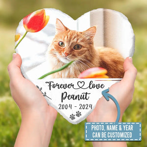 Photo personnalisée : les choses ont une fin, mais les souvenirs durent pour toujours - Pierre commémorative personnalisée en forme de cœur - Cadeau de condoléances pour les propriétaires d'animaux et les amoureux des animaux